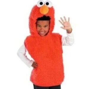Elmo Plush Red Hoodie Vest Costume Childrens Size Small Sesame Street HALLOWEEN
